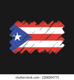 Puerto Rico flag brush strokes painted collection