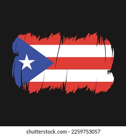 Puerto Rico Flag Brush Strokes Vector