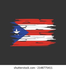 Puerto Rico Flag Brush Vector. National Flag