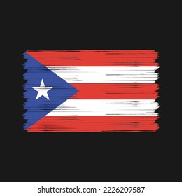 Puerto Rico Flag Brush Vector Illustration