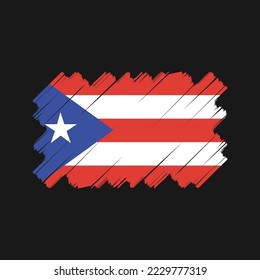Puerto Rico Flag Brush Vector Illustration