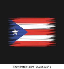 Puerto Rico Flag, Vektorgrafik mit Pinselspitze