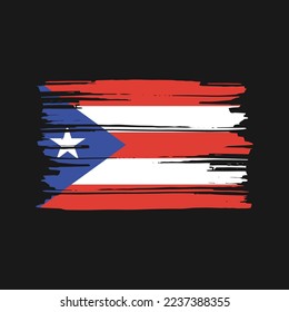 Puerto Rico Flag Brush Vector Illustration