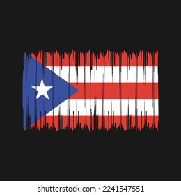 Puerto Rico Flag Brush Vector Design