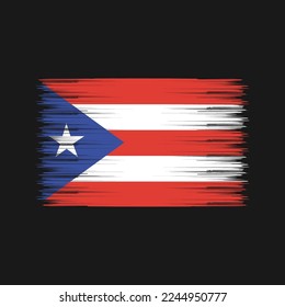 Puerto Rico Flag Brush Vector Illustration
