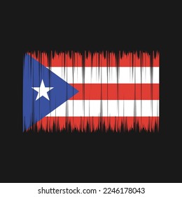 Puerto Rico Flag Brush Vector Illustration