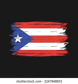 Puerto Rico Flag Brush Vector Illustration