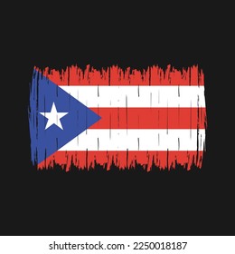 Puerto Rico Flag Brush Vector Illustration