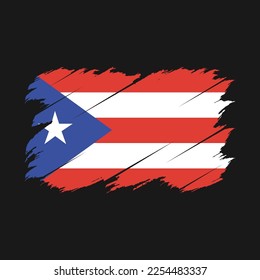 Puerto Rico Flag Brush Vector Illustration