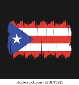 Puerto Rico Flag Brush Vector Illustration