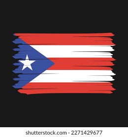 Puerto Rico Flag, Vektorgrafik mit Pinselspitze