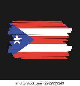 Puerto Rico Flag Brush Vector Illustration