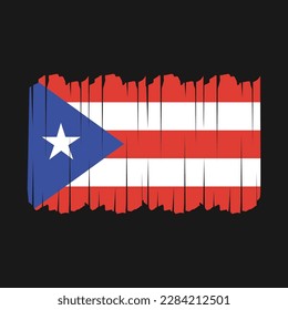 Puerto Rico Flag Brush Vector Illustration