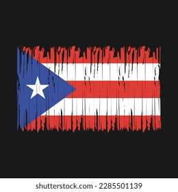 Puerto Rico Flag Brush Vector Illustration