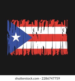 Puerto Rico Flag Brush Vector Illustration