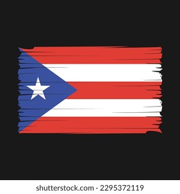 Puerto Rico Flag, Vektorgrafik mit Pinselspitze