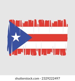 Puerto Rico Flag Brush Vector Illustration