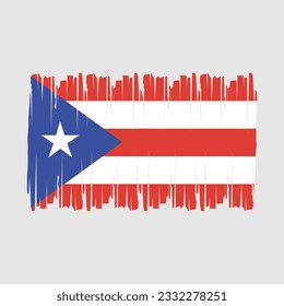 Puerto Rico Flag Brush Vector Illustration