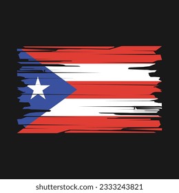 Puerto Rico Flag Brush Vector Illustration
