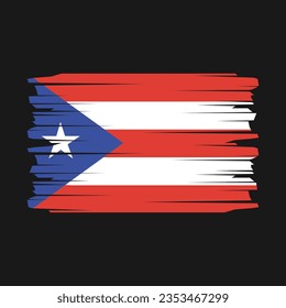 Puerto Rico Flag Brush Vector Illustration
