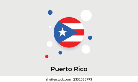 Puerto Rico Blase Kreis um die Form Symbol bunte Vektorgrafik