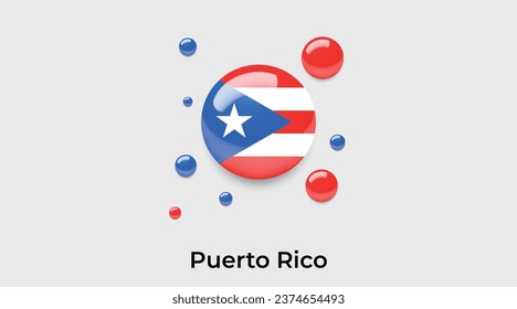 Puerto Rico flag bubble circle round shape icon colorful vector illustration