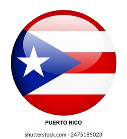 PUERTO RICO flag button on white background