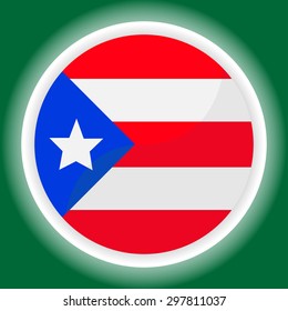 puerto rico flag button on green background