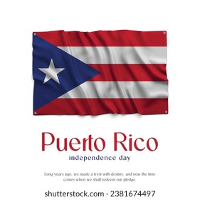 Puerto Rico Flag, Celebrating Independence Day. Abstract waving flag on white background Country Flag.