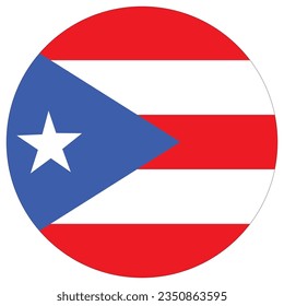 Puerto Rico flag circle shape. Flag of Puerto Rico round shape