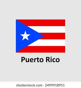 Ilustración vectorial de diseño de la bandera de Puerto Rico sobre un fondo gris para el gráfico y el Diseño web.