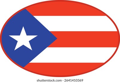 Puerto Rico flag ellipse shaped. vector	