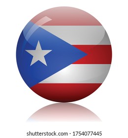 Puerto Rico flag glass icon vector illustration