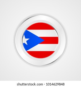 Puerto rico flag in glossy vector icon.