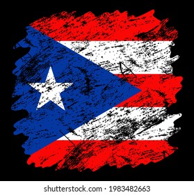 puerto rico flag grunge brush background. Old Brush flag vector illustration. abstract concept of national background.