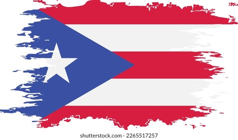 Puerto Rico flag grunge brush color image, vector