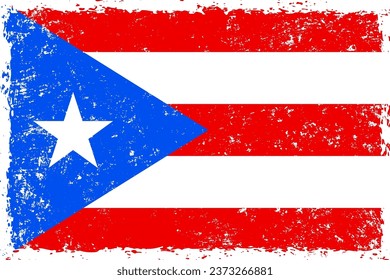 Puerto rico flag grunge distressed style