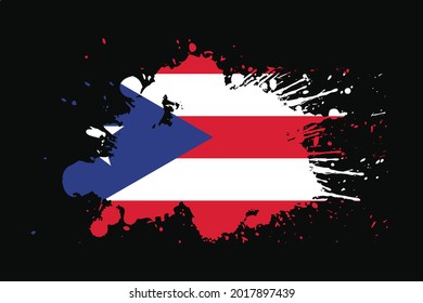 Puerto Rico Flag With Grunge Effect Design. It will be used t-shirt graphics, print, poster and Background.