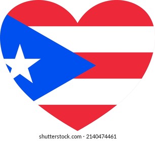 Puerto Rico   flag in heart shape isolated  on png or transparent  background,Symbols of Puerto Rico, template for banner,card,advertising ,promote, and business matching country poster, vector 