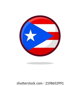 Icono de bandera de Puerto Rico. Bandera de Puerto Rico estilo plano aislado en fondo blanco - vector de stock.