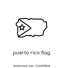 Puerto Rico flag icon. Trendy modern flat linear vector Puerto Rico flag icon on white background from thin line Country Flags collection, editable outline stroke vector illustration