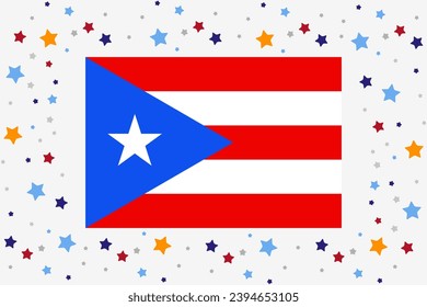Puerto Rico Flag Independence Day Celebration With Stars