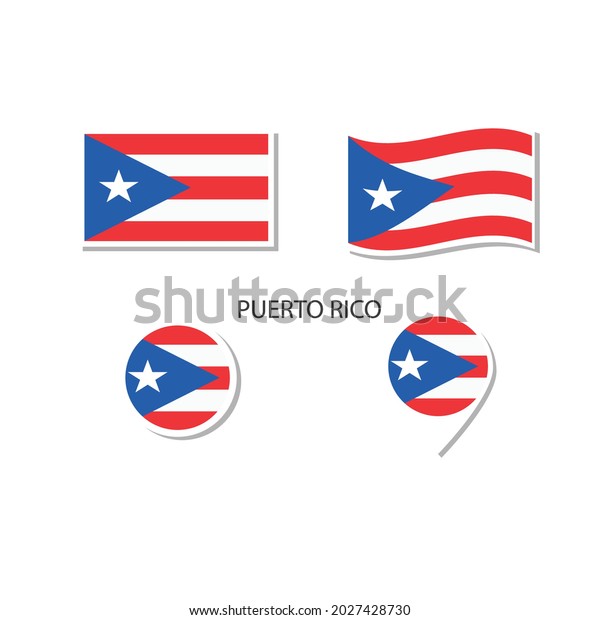 Puerto Rico Flag Logo Icon Set Stock Vector (Royalty Free) 2027428730 ...