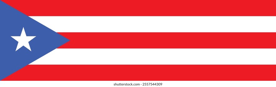 Puerto Rico flag long banner digital vector illustration