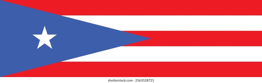 Puerto Rico flag long banner digital vector illustration