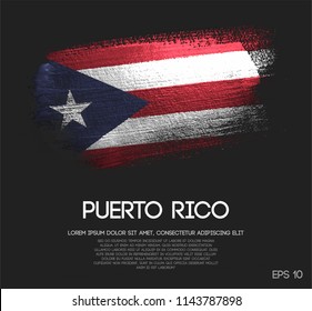 Puerto Rico Flag Made of Glitter Sparkle Brush Paint Vector