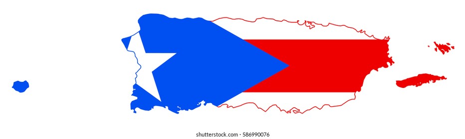 Puerto Rico Flag Map Stock Vector (Royalty Free) 586990076 | Shutterstock