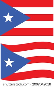 Puerto Rico Flag. National flag of Puerto rico sign. Waving Flag of Puerto Rico symbol. flat style.