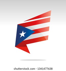 Puerto Rico flag New abstract origami logo icon button label vector