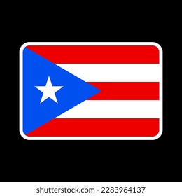 Puerto Rico flag, official colors and proportion. Vector illustration.